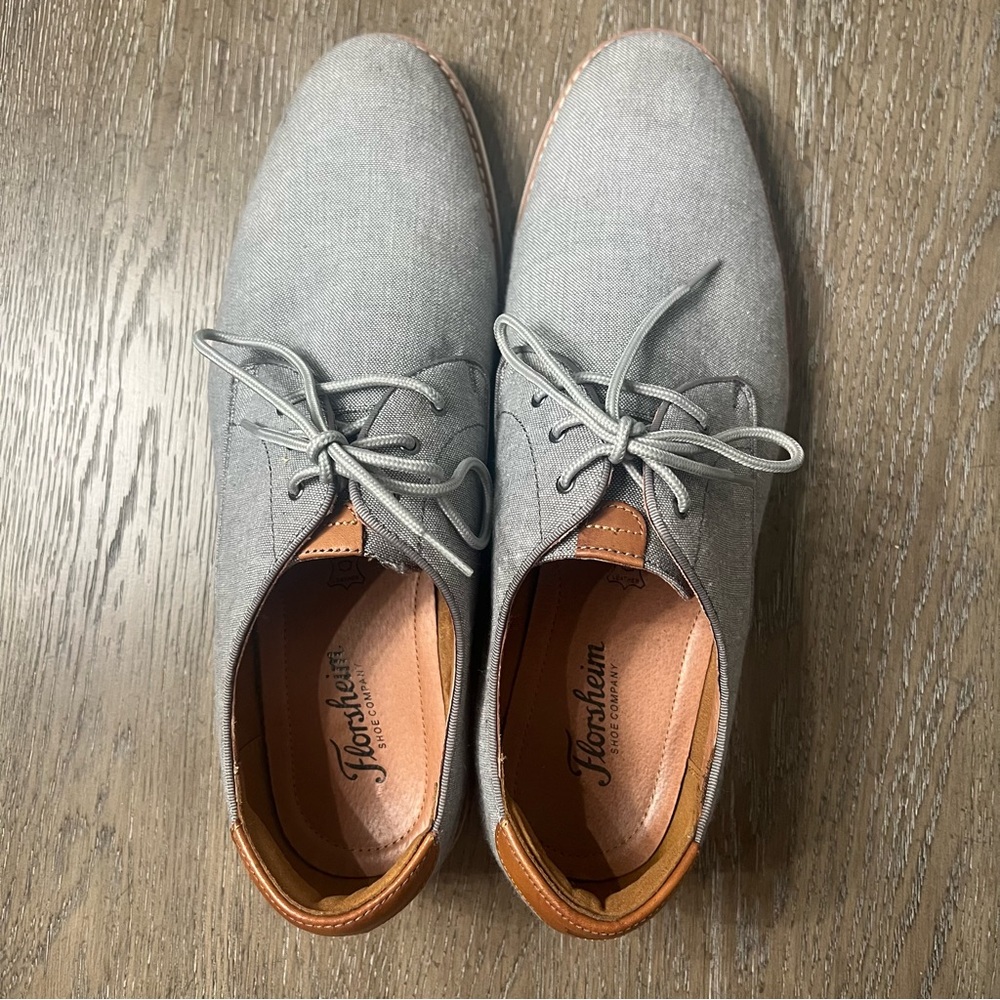 Florsheim Men's Highland Gray Oxford Plain Toe Lace Up Dress Shoes Size 11 - Picture 3 of 12